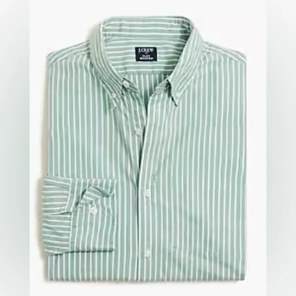 J. Crew White Aventurine Stripe Classic flex casual shirt